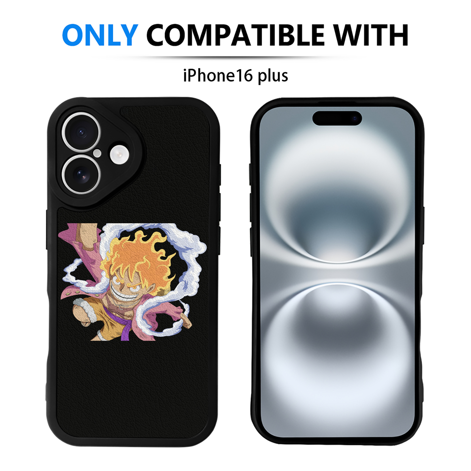（画像用） ワンピース モンキー・D・ルフィ ONE PIECE Monkey D. Luffy 【iPhone 16シリーズ対応】シリコンスマホケース（レザー調） 材質：シリコン